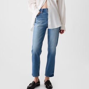 Gap Cheeky Straight Jeans High Rise Medium Wash Button Fly Women’s 30 / 10Petite